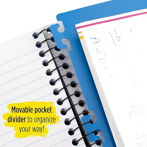 Miniatura 2 de Five Star Advance (45176) cuaderno espiral de 7" x 5" con 1 divisorio, 100 hojas rayadas de espaciado angosto, colores varios, Rojo