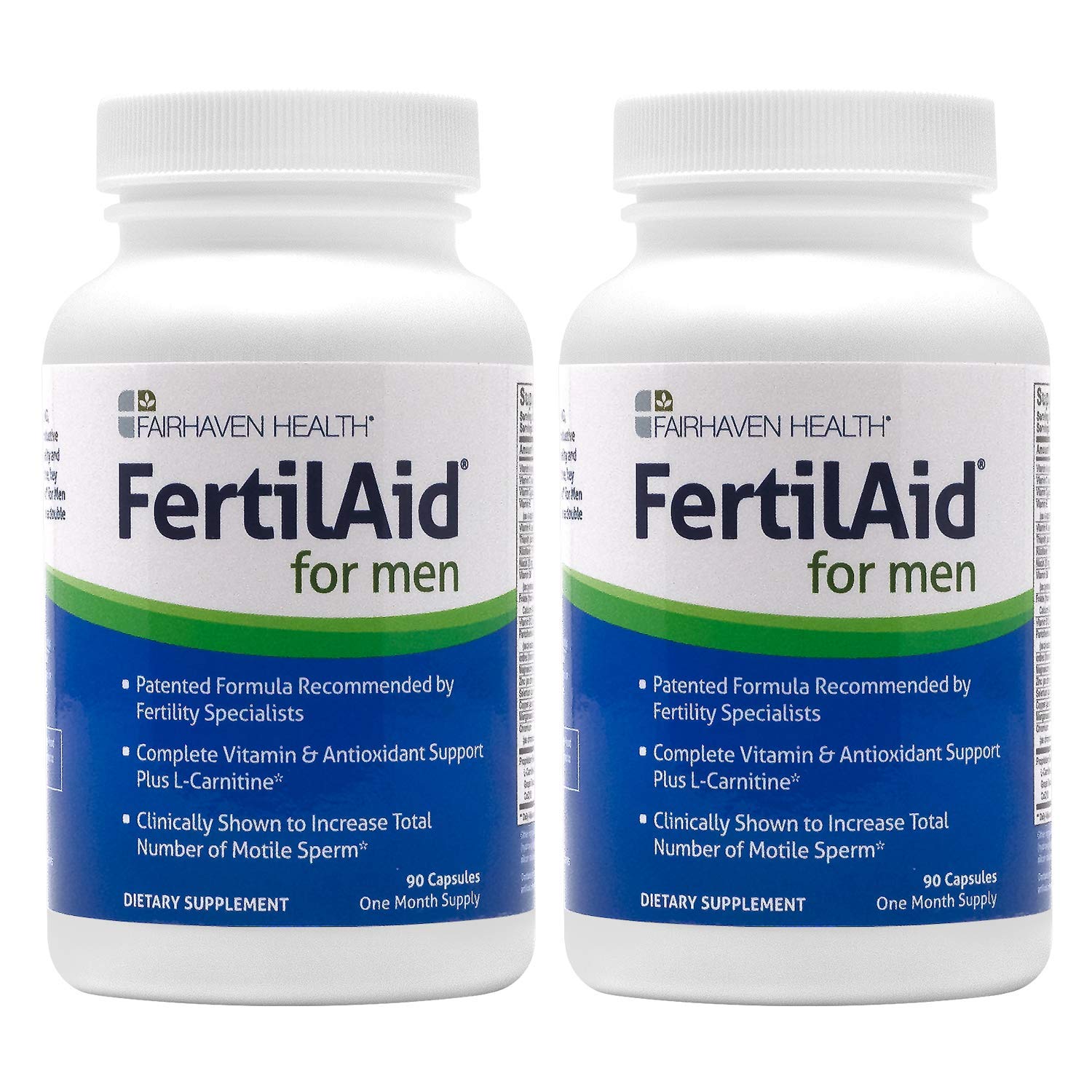 Fairhaven Health, FertilAid, for Men 90 Capsules, For Women, 90 Capsules Each (Men 2 Pack)