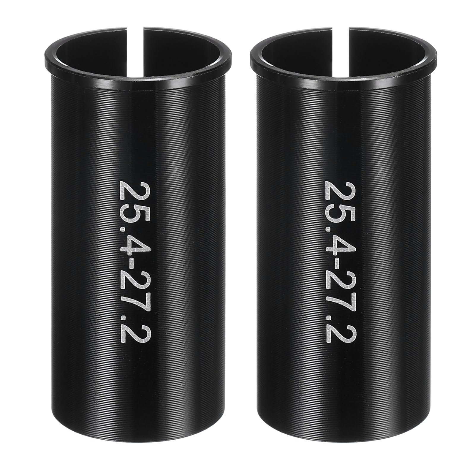 sourcing map 2pcs Alloy Bike Seat Post Reducer Shim 25.4mm to 27.2mm 60mm Length Aluminum Bicycle Reducing Sleeve Conversion Seat Post Tube Adapter for Mountain Bike Road Bike City Bike