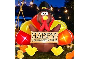 Danxilu 6 FT Thanksgiving Inflatable Turkey Brings Festive Cheer to Your Holiday Yard Décor