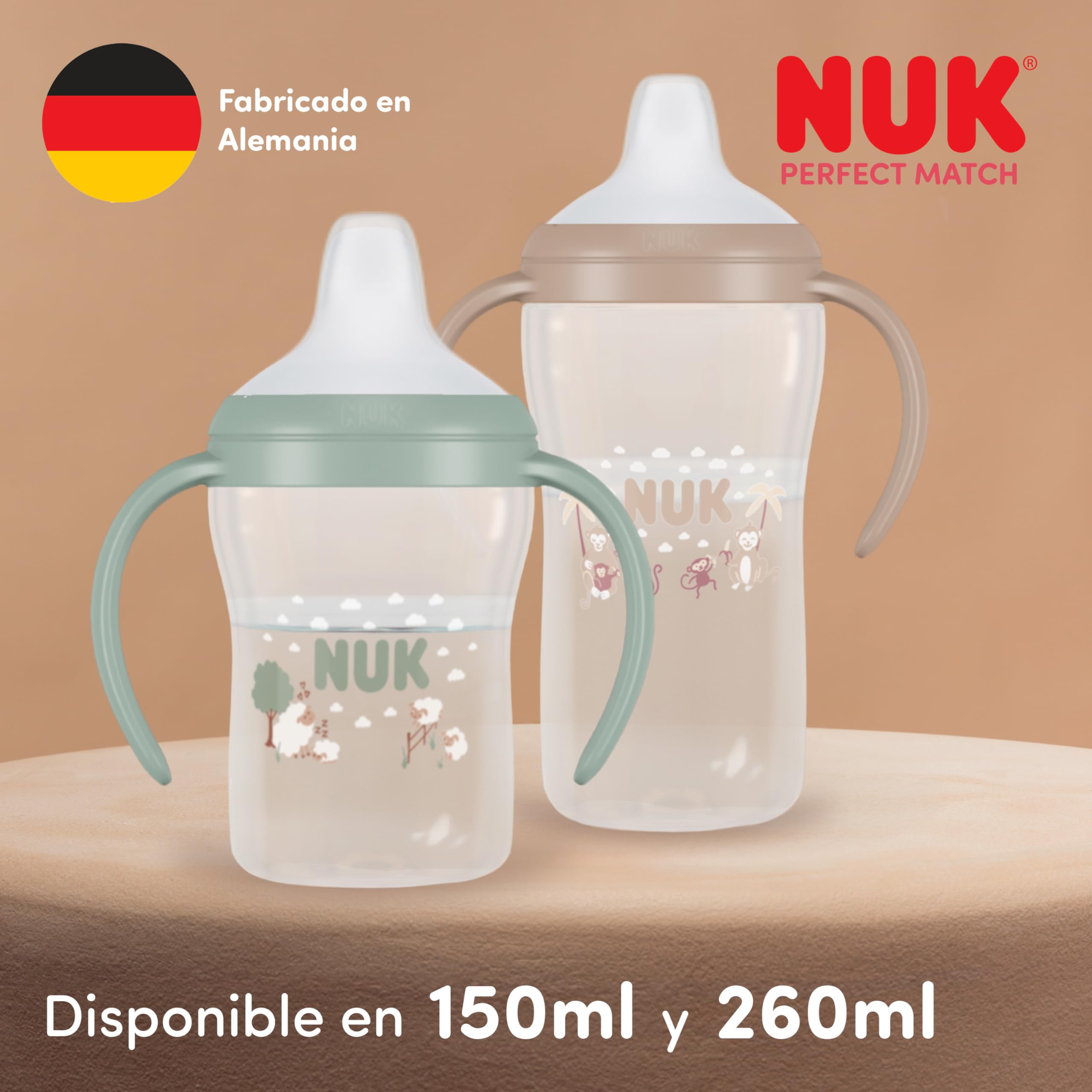 NUK Perfect Match Vaso de Aprendizaje Bebe | 6+ meses | 150 ml | Vaso antiderrames para niños pequeños | Asas antideslizantes | Disney Ígor | 1 unidad