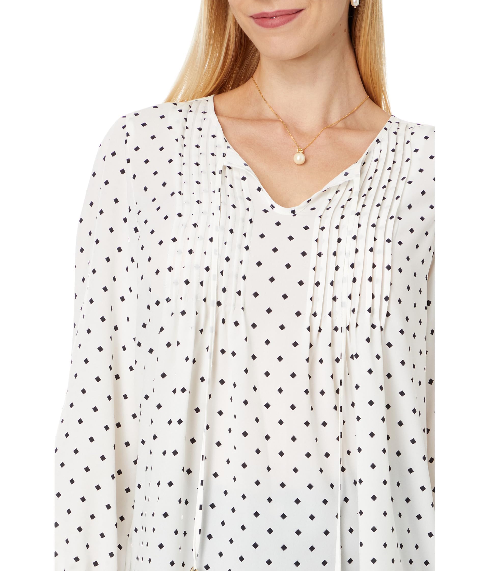 Tommy Hilfiger Damen Floral Pintuck Blouse Bluse mit Blumenmuster und Biesen