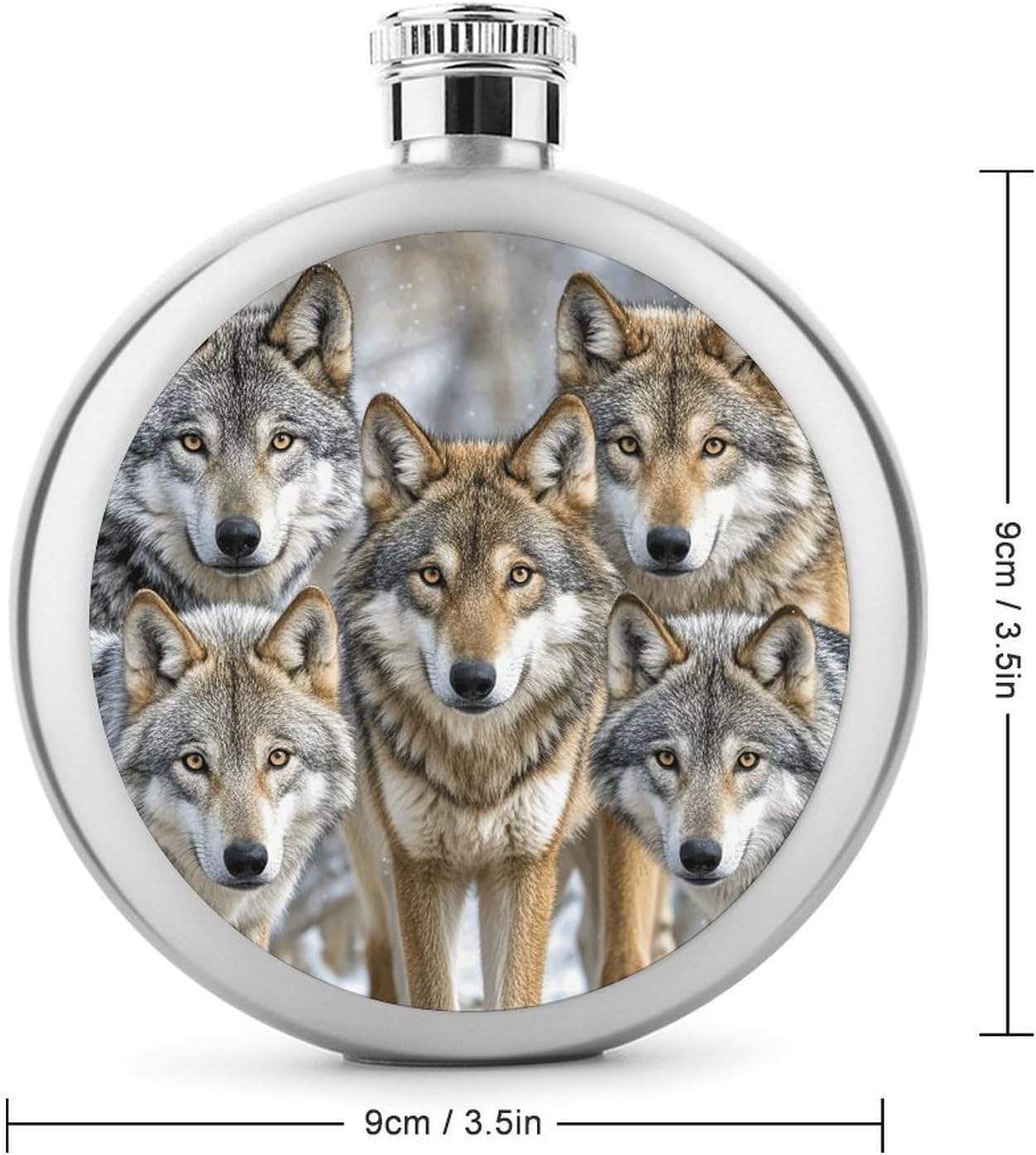 Different Colored Wolves Stainless Steel Flagon to 5 Oz with Screw Cap,Hip Flask for Men–Whiskey & Liquor Pocket Flask,Alcohol Flagon for Camping Drink Sports Outdoor Wine Bottle