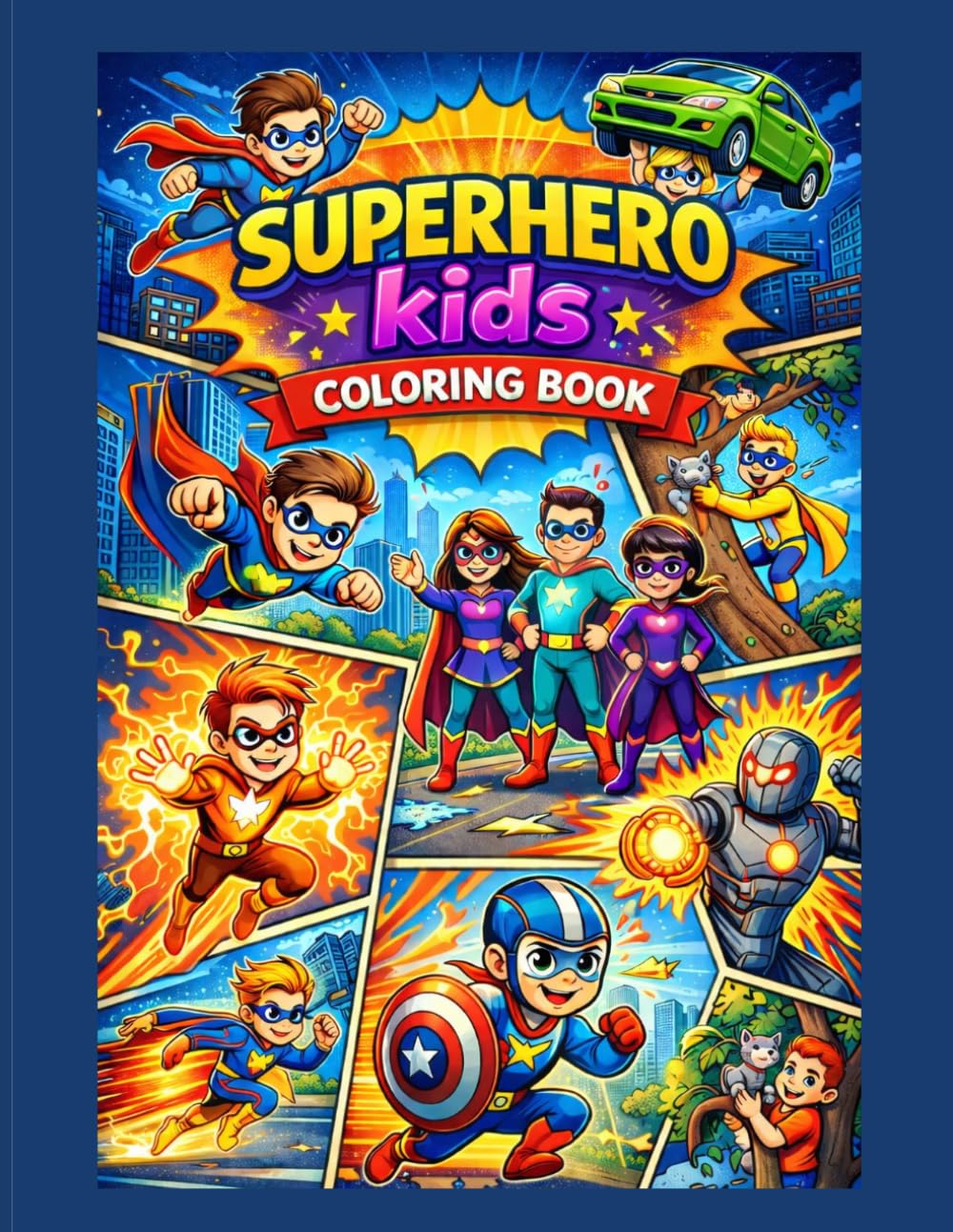 Super hero kids coloring book