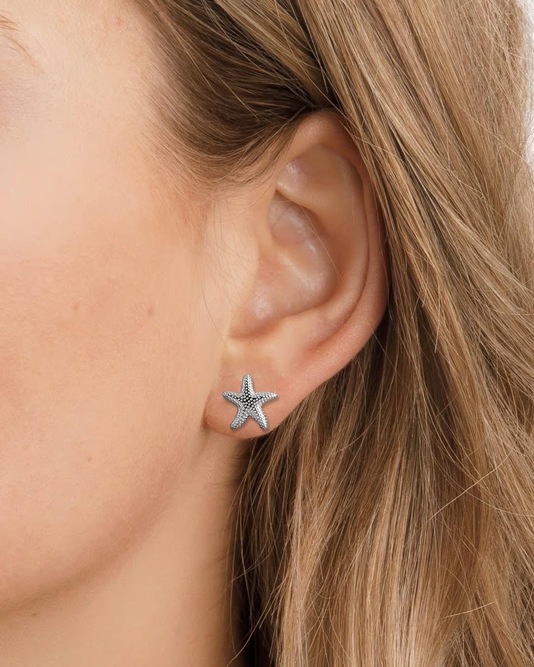 Rnivida 925 Sterling Silver Small Starfish Stud Earrings for Women - Image 3