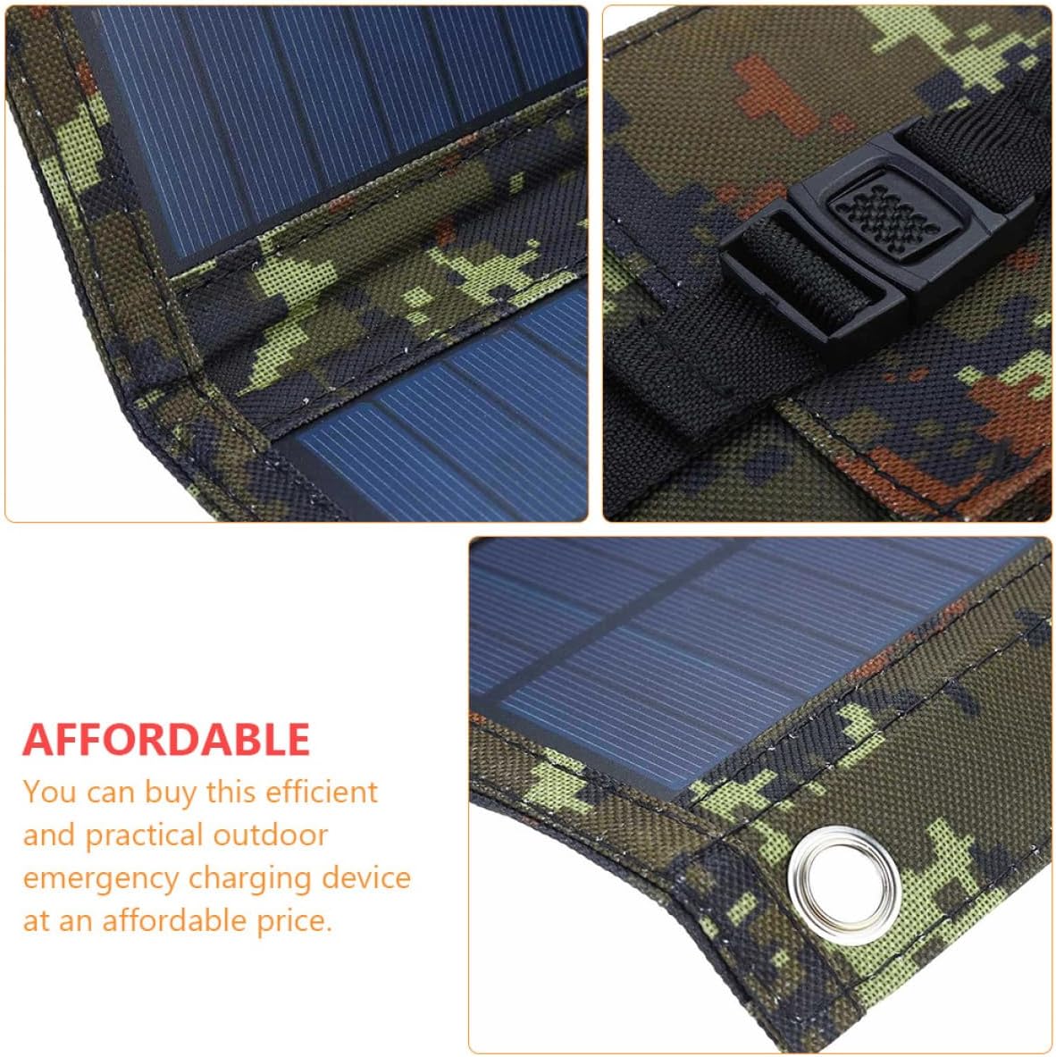 Happyyami 1Set Outdoor Solar Panel Charger Portable Solar Charging Equipment for Camping and Outdoor Activities High Efficiency Lightweight Durable Design