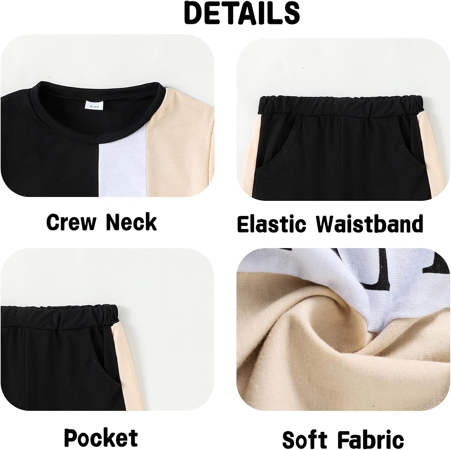 Boys Clothes Summer Striped Short Sleeve Letter Print T-Shirt + Shorts 2 Pieces Set, Sizes 7-14 Years