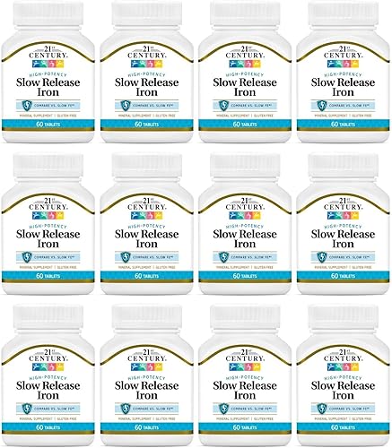 21st Century Tabletas de hierro de liberación lenta 60 ea (paquete de 12) - El embalaje puede variar