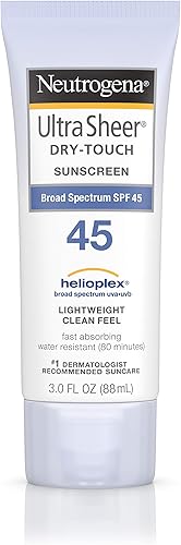 Neutrogena Loción de protección solar Ultra Sheer Dry-Touch resistente al agua y no grasosa con SPF 45 de amplio espectro, 3 onzas líquidas disponible en Yaxa Venezuela