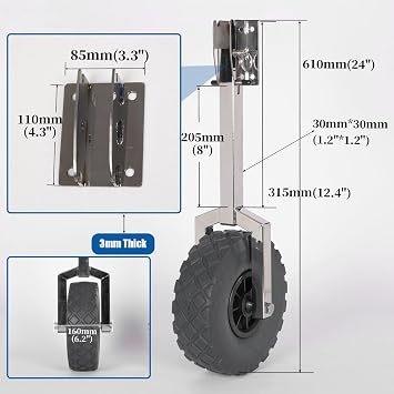 BRIS Boat Transom Launching Wheels 10 Solid Wheels