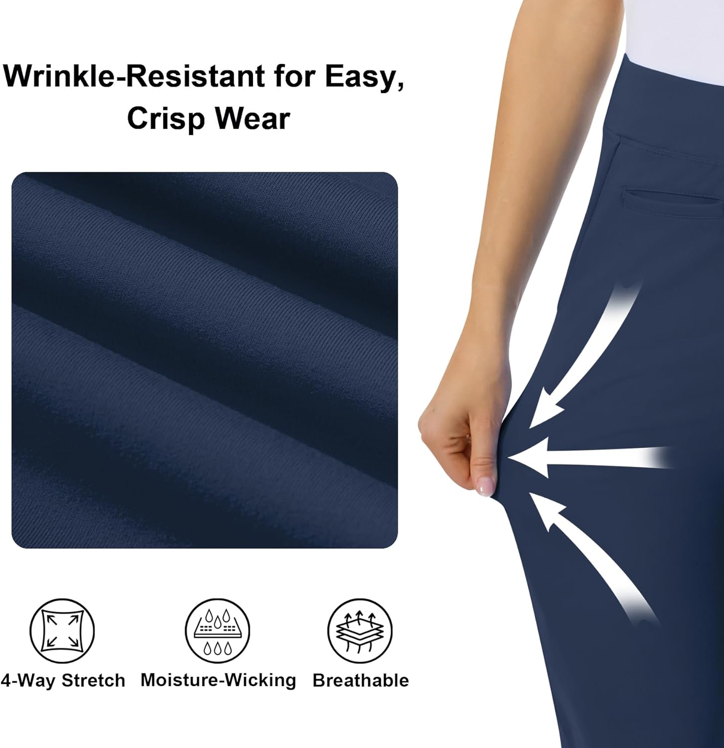 Yoga Scrub Pants for Women High Waisted Jogger Scrubs,High Stretch,Slim Fit,Knit Yoga Waistband,5 Pockets