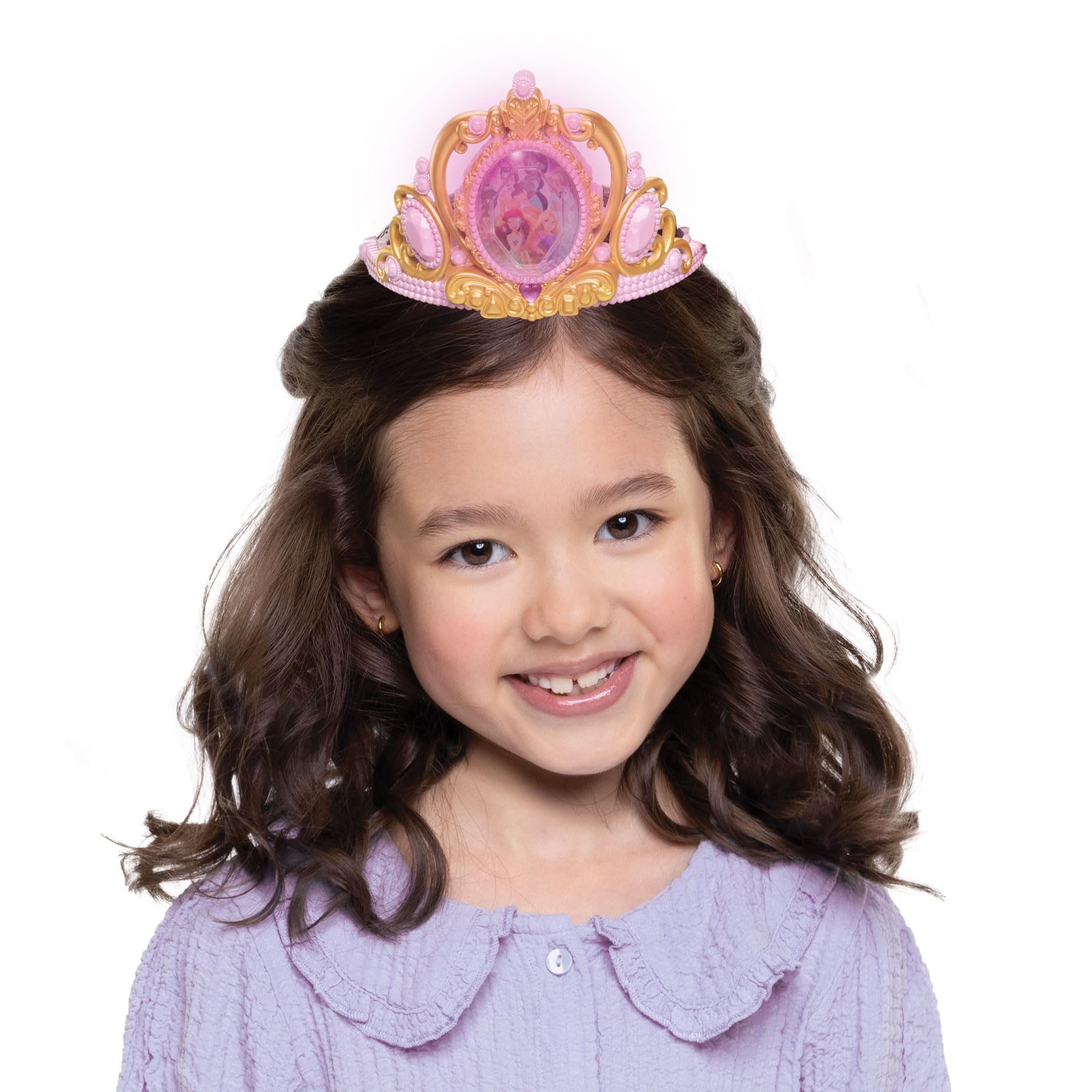Disney Princess Magical Tiara for Kids, Officially Licensed by Jakks Pacific, Interactive Create Your Magic Princess Crown, 25+ Lights & Sounds Features, Batteries Included, Ideal for Girls Aged 3+