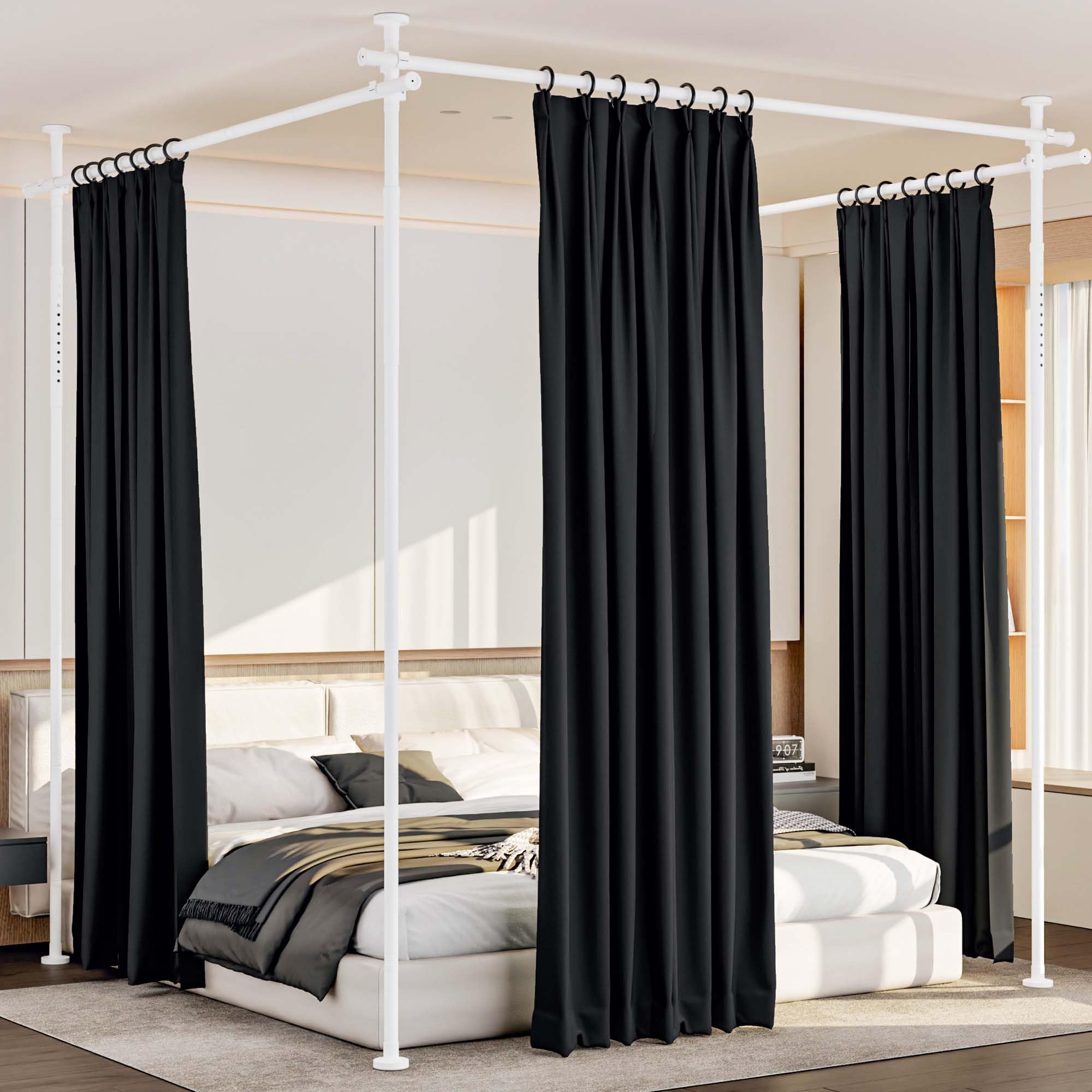 Room Divider Curtains with Ceiling Track, Wide Curtain for Room Partition (White, 43''-240''Wide(No Curtains))