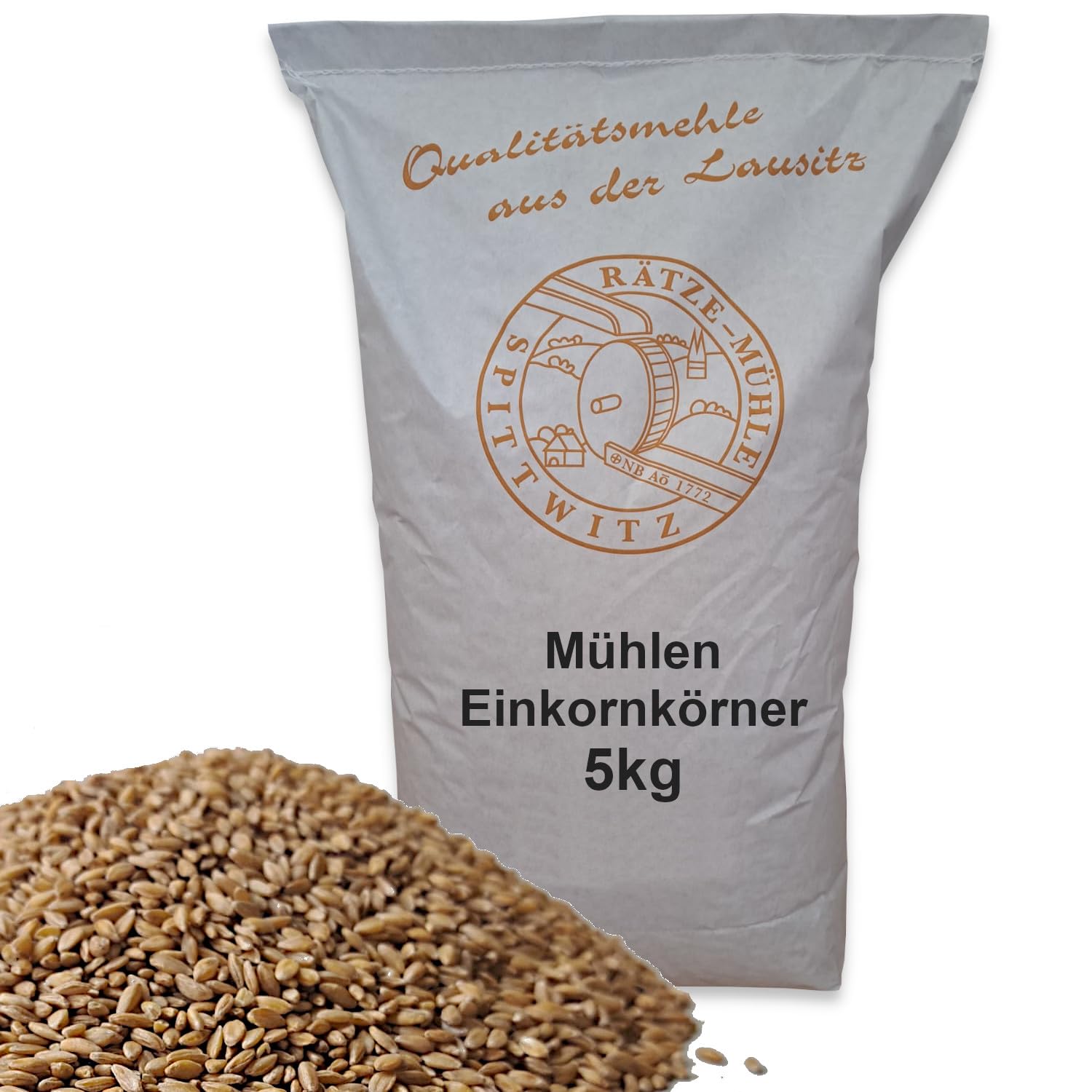 Mühlen Einkornkörner 5kg ganzes Korn gereinigt, frisch aus der Rätze- Mühle in bester Qualität Einkornkerne