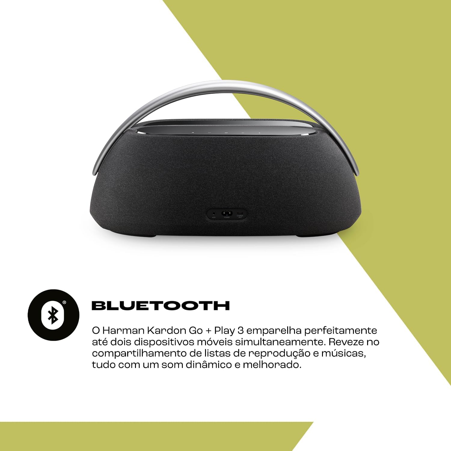HARMAN KARDON, Caixa de Som, Go + Play 3, Bluetooth, Com Alça de Alumínio - Preto