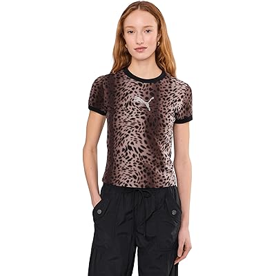 PUMA Essentials Graphics Leo Luxe Bedazzled Slim Fit Tee puma black