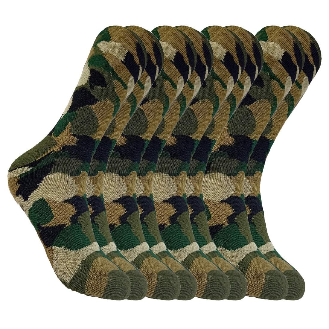 Men's Organic High Quality Army Patterned Woollen Cotton Odour-Free Socks (Multicolour, 4 Pair)