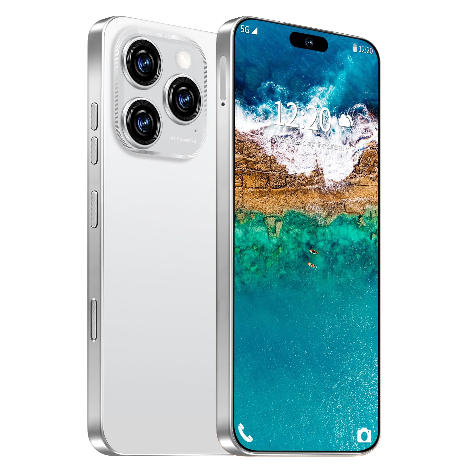 16PROMA X 16+1TB Smartphone Unlocked Cell Phone,6.99" HD Screen Unlocked Phones,Battery 7000mAh Android 14,Face ID/Fingerprint Button unlock/Photos/5G/Dual SIM/GPS (White, 16+1TB)