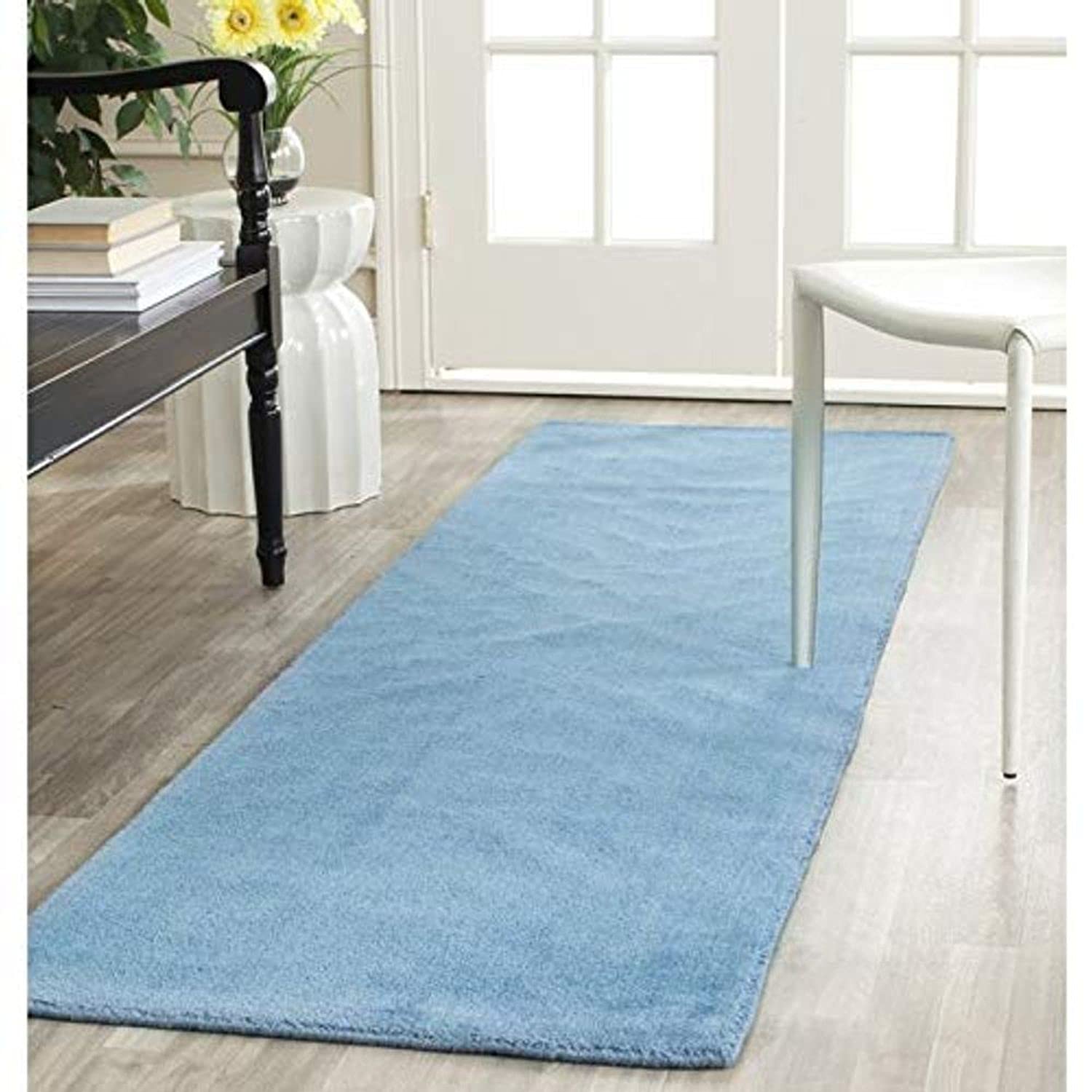 ZARACARPETS; 'can Change The Floor Solid Plain Hand Made Rugs Runner Size 2 Feet by 6 Feet (2x6 feet) Teal