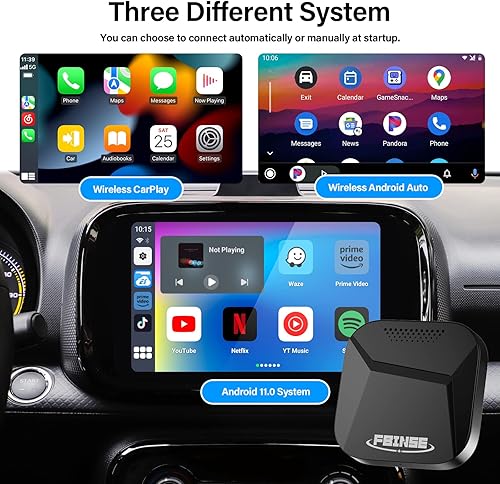 Miniatura 3 de FBINSE CarPlay AI Box adaptador inalámbrico Carplayadaptador automático inalámbrico Carplay Android para automóviles Carplay con cable de fábrica