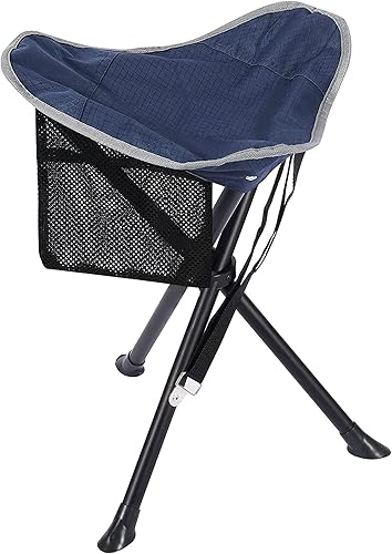 RedSwing Taburete de campamento plegable, portátil y ligero, trípode alto, para pesca, mochilero, senderismo, caza, azul