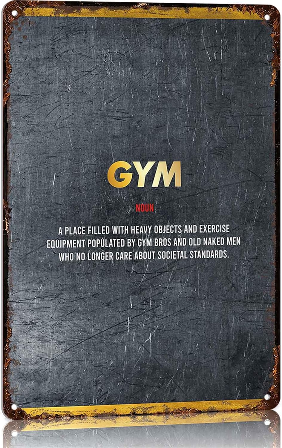 Gym Definition Funny Metal Sign 8 x 12 Inch