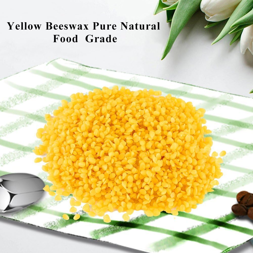 Yellow Food Grade Pure Beeswax, 50g Fatty Beeswax Top Quality Materials for Cosmetics Soap Candles Making