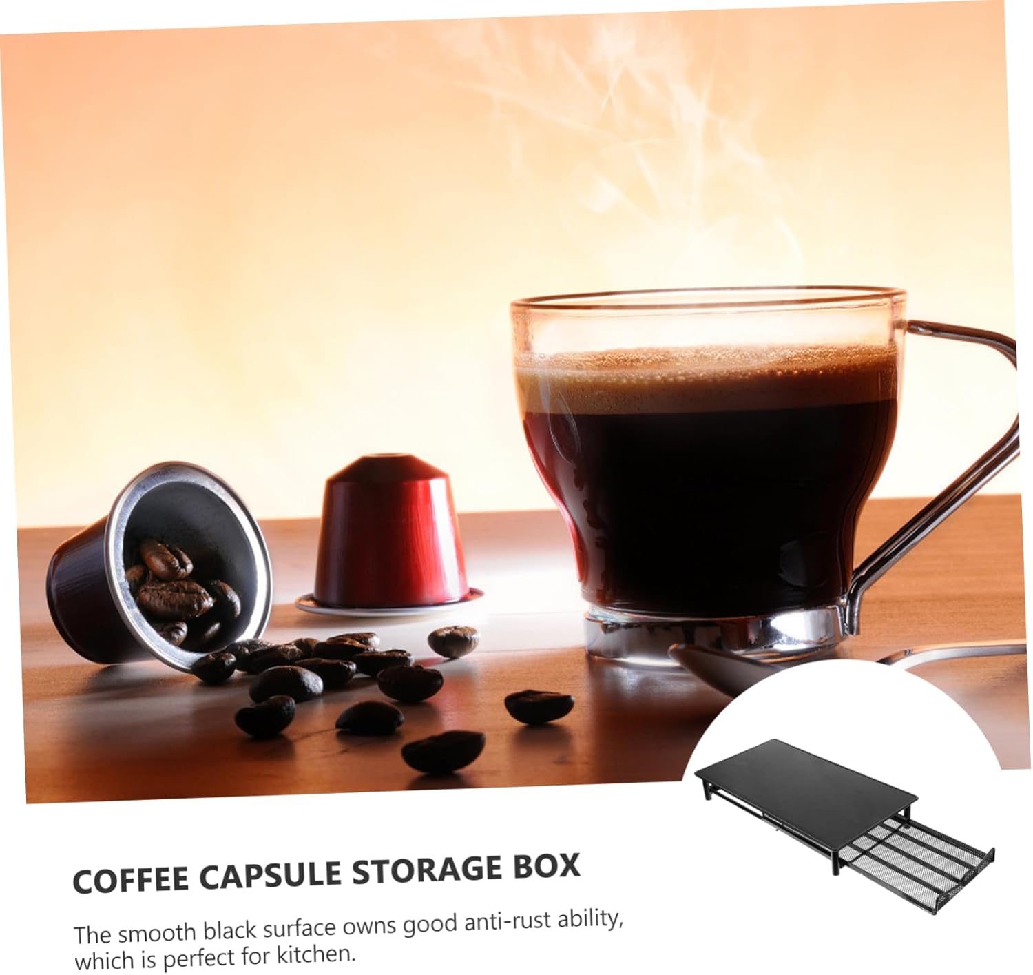 Convenient Storage Drawer for Coffee Capsule Storage Box Sections Wide Practical for Home Office