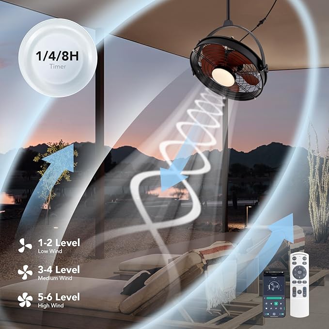 Ventilador de Techo 25 Pulgadas Con Luz y Control Remoto, Ex miniatura 7