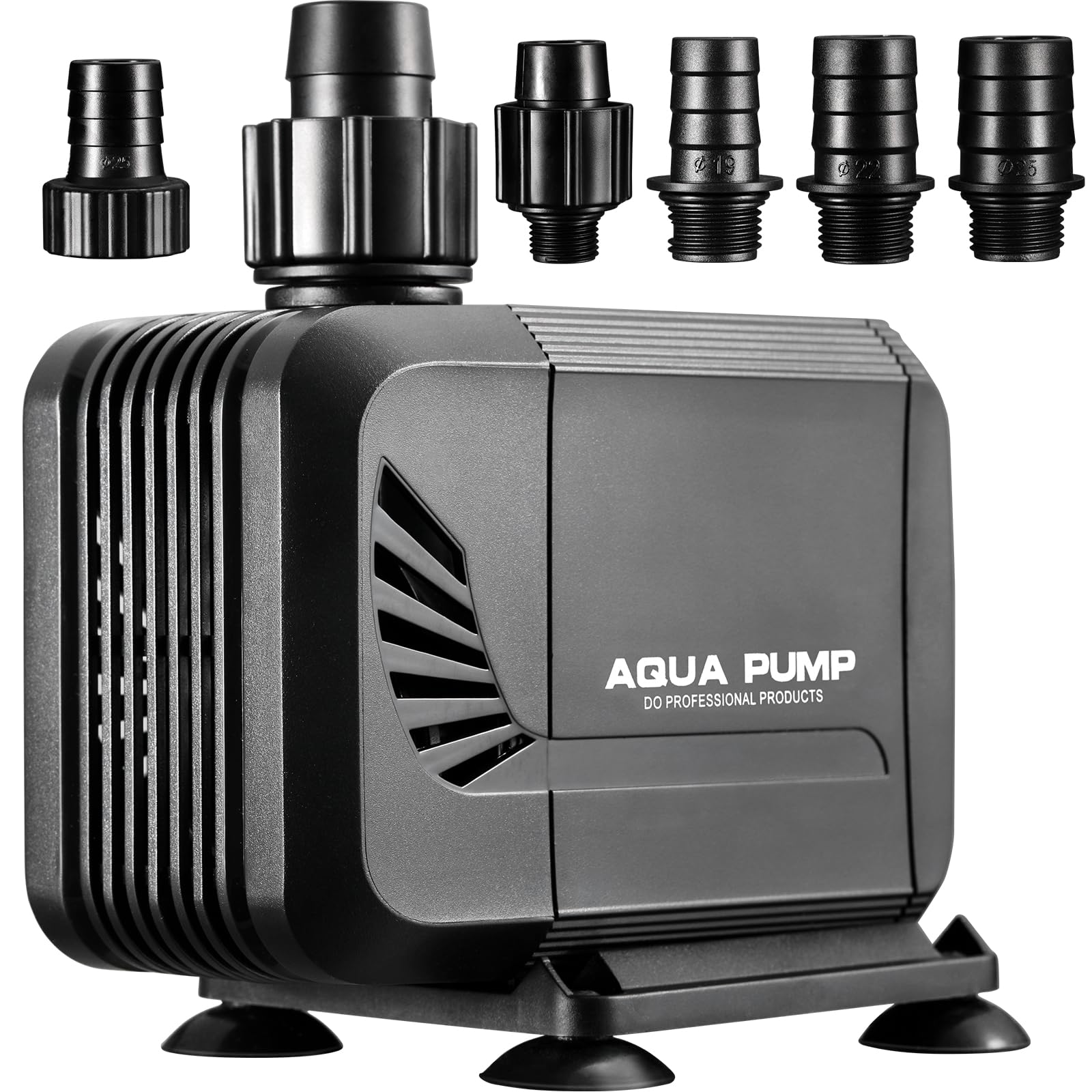 Pompa Sommersa 65W 3600L/H, Sommersa Silenziosa, Pompa per Laghetto,Massima di Sollevamento 3m, con Filtro e 6 Ugelli,3 Dimensioni:16/19/25mm, Ideale per Acquari e Laghetti,Fontane