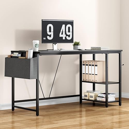 Miniatura 2 de OD005 - Escritorio para computadora, escritorio de oficina en casa de 55 pulgadas, escritorio pequeño y moderno para dormitorio, escritorio de