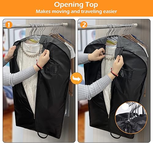 Miniatura 3 de MISSLO Bolsas de ropa para viajes, bolsas de mudanza resistentes, bolsa de ropa colgante de gran capacidad para 20 camisas, fundas de tela