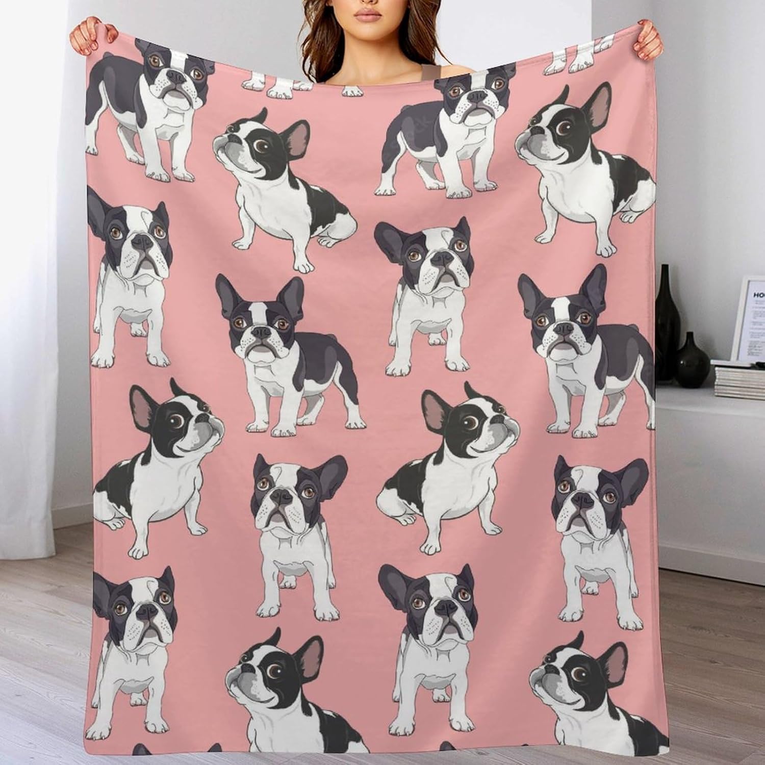 Boston Terrier Blanket Boston Terrier Gifts for Girls Dog Throw Blanket Soft Warm Fleece Flannel Plush Blankets for Bed Sofa Couch 40"x50" - Image 8