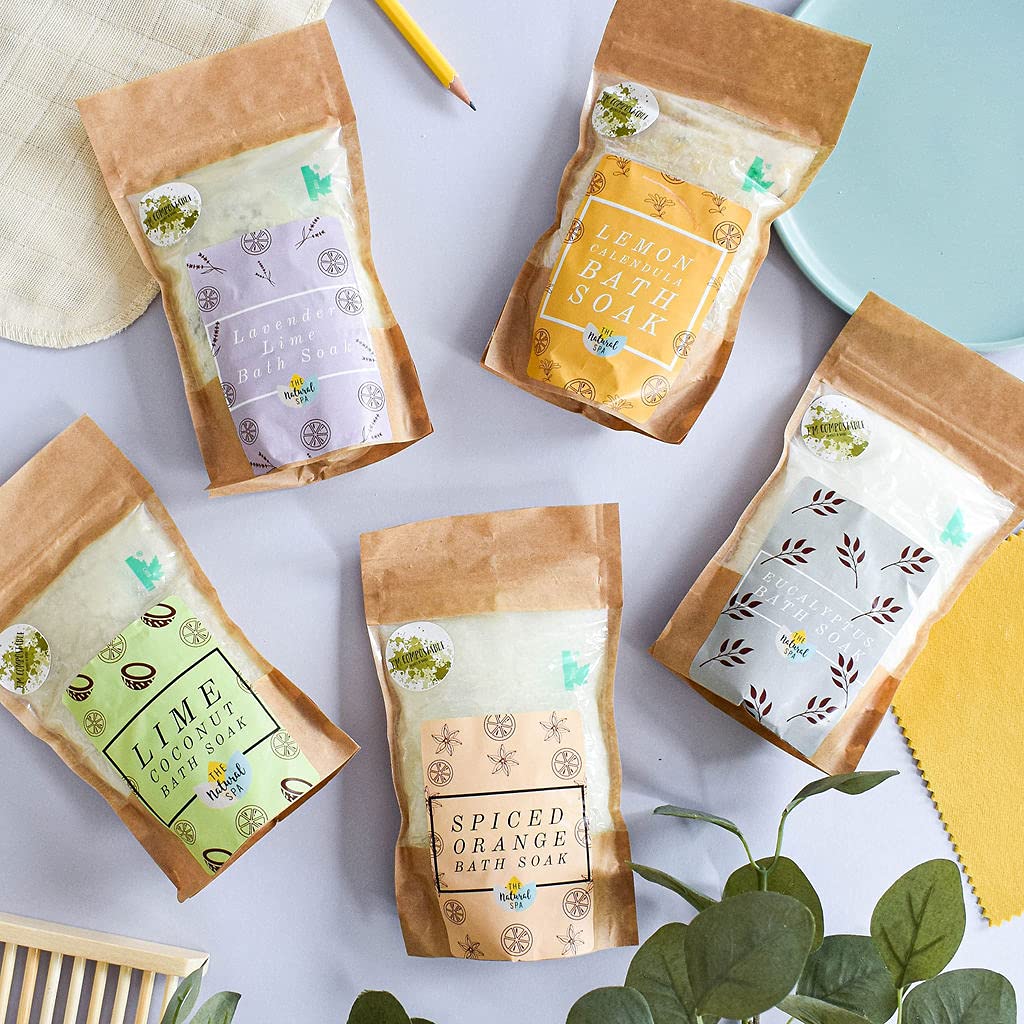 Eucalyptus Bath Soak, Made with Essential Oils,Natural Avocado Oil and Epsom Salts, Compostable Pouch, 225g - Image 2