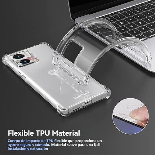 Miniatura 4 de Funda para Motorola Edge 30 NeoMoto Edge 30 Lite Clear TPU Cuatro Esquinas Cubierta Protectora Transparente Suave Funda