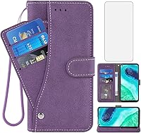Vista 1 de Asuwish Funda compatible con Moto G Fast 2020 y protector de pantalla de vidrio templado, soporte para tarjetas de crédito, accesorios para celular