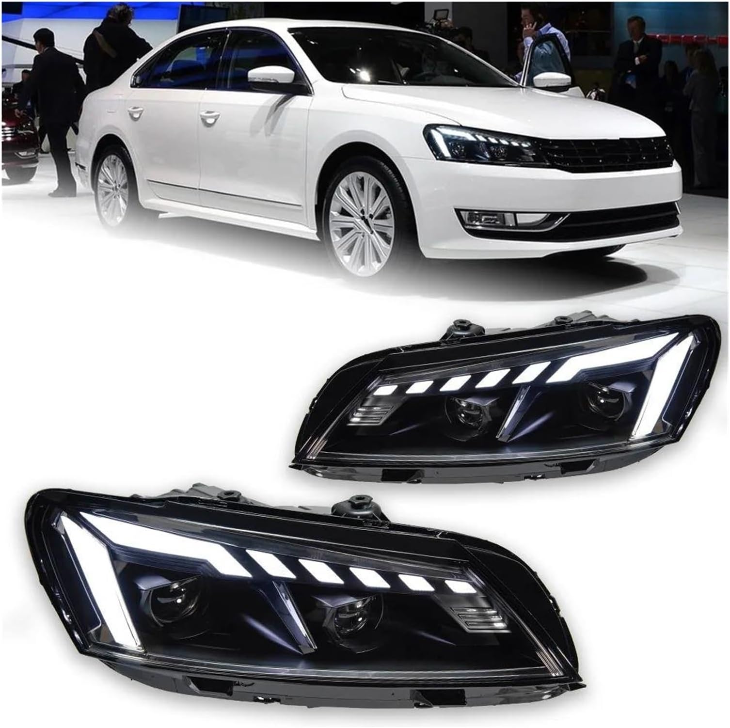 Front Headlight For VW For Passat B7 Headlights 2011-2016 For Passat LED Headlight Projector Lens Drl Dynamic Signal Auto Car Accessories Head Lamp
