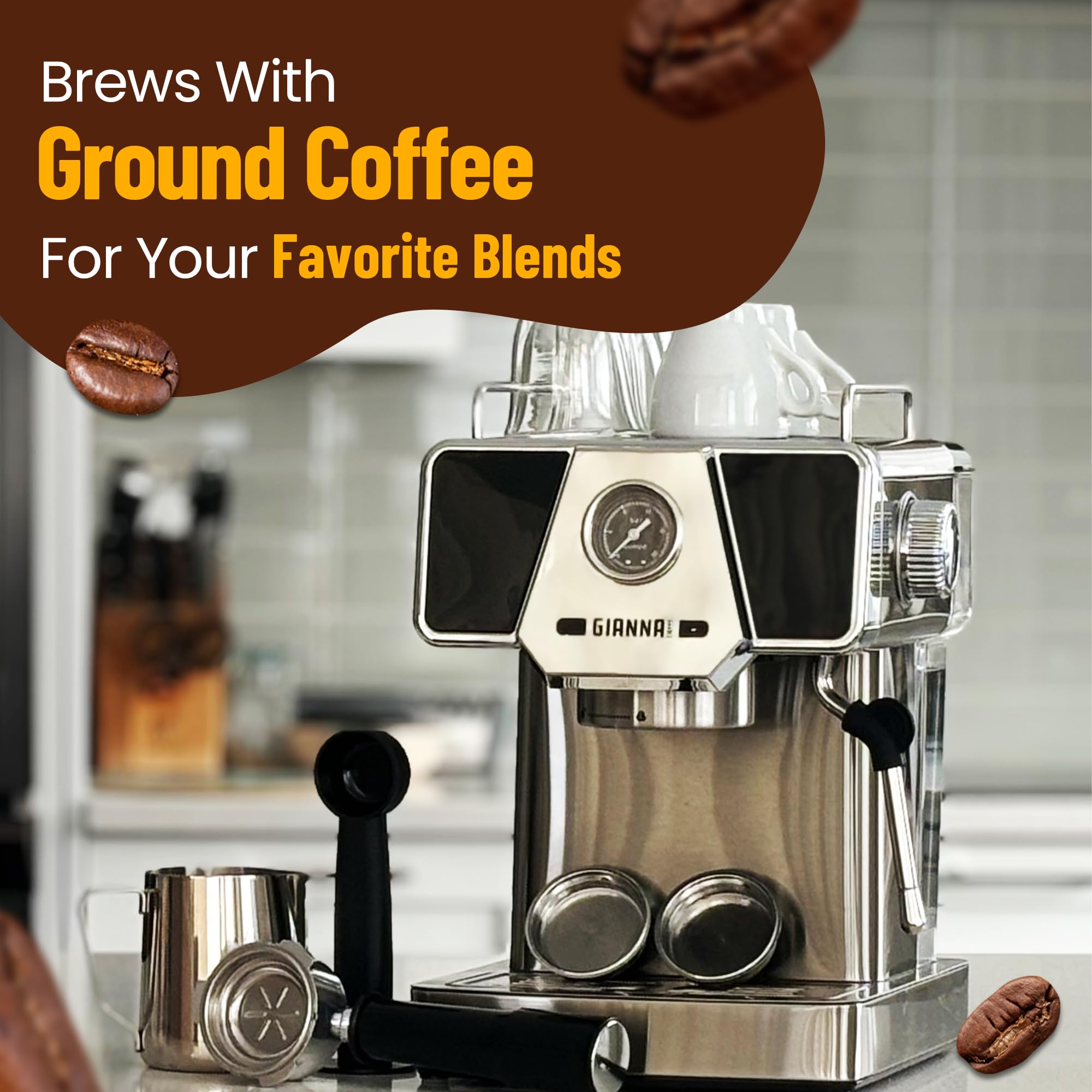 Gevi Commercial Espresso And Coffee Makers, Professional 20 Bar Espresso  Maker With Milk Frother, Stainless Steel Expresso Coffee Machines For Home, 