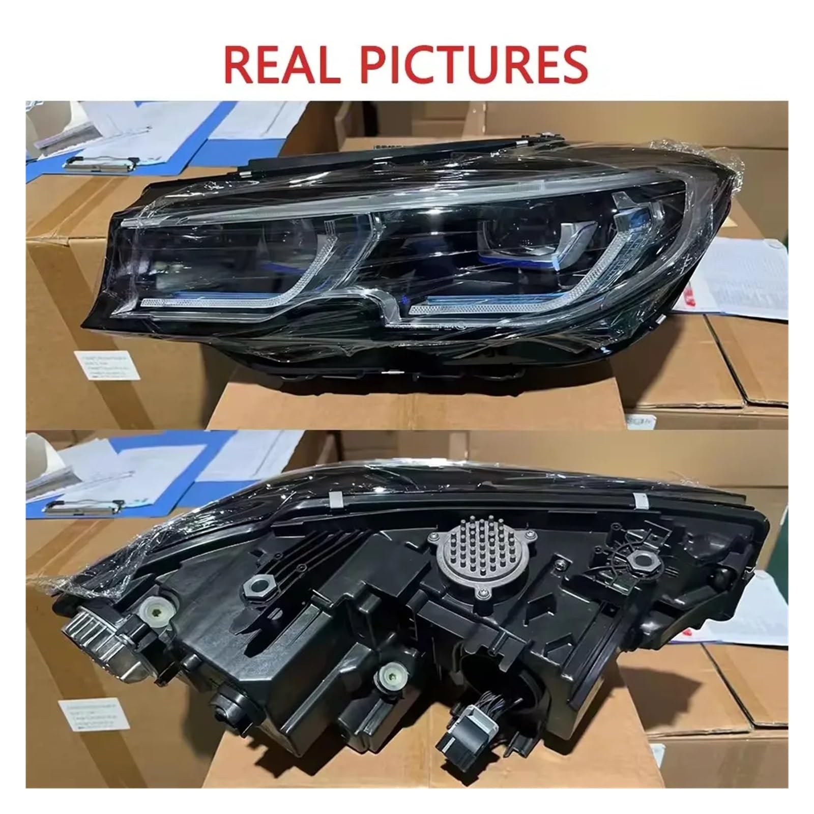 Fari Anteriori per BMW G20 G28 2019-2021, fendinebbia Gialli, luci diurne a LED, indicatori di direzione e luci Freno, Plug And Play.