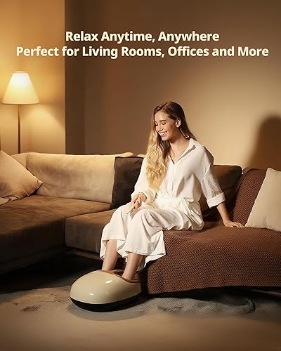 Miniatura 5 de Máquina masajeadora de pies con calor, amasamiento profundo, compresión de aire, control remoto, fascitis plantar, dolor de pies y alivio de presión