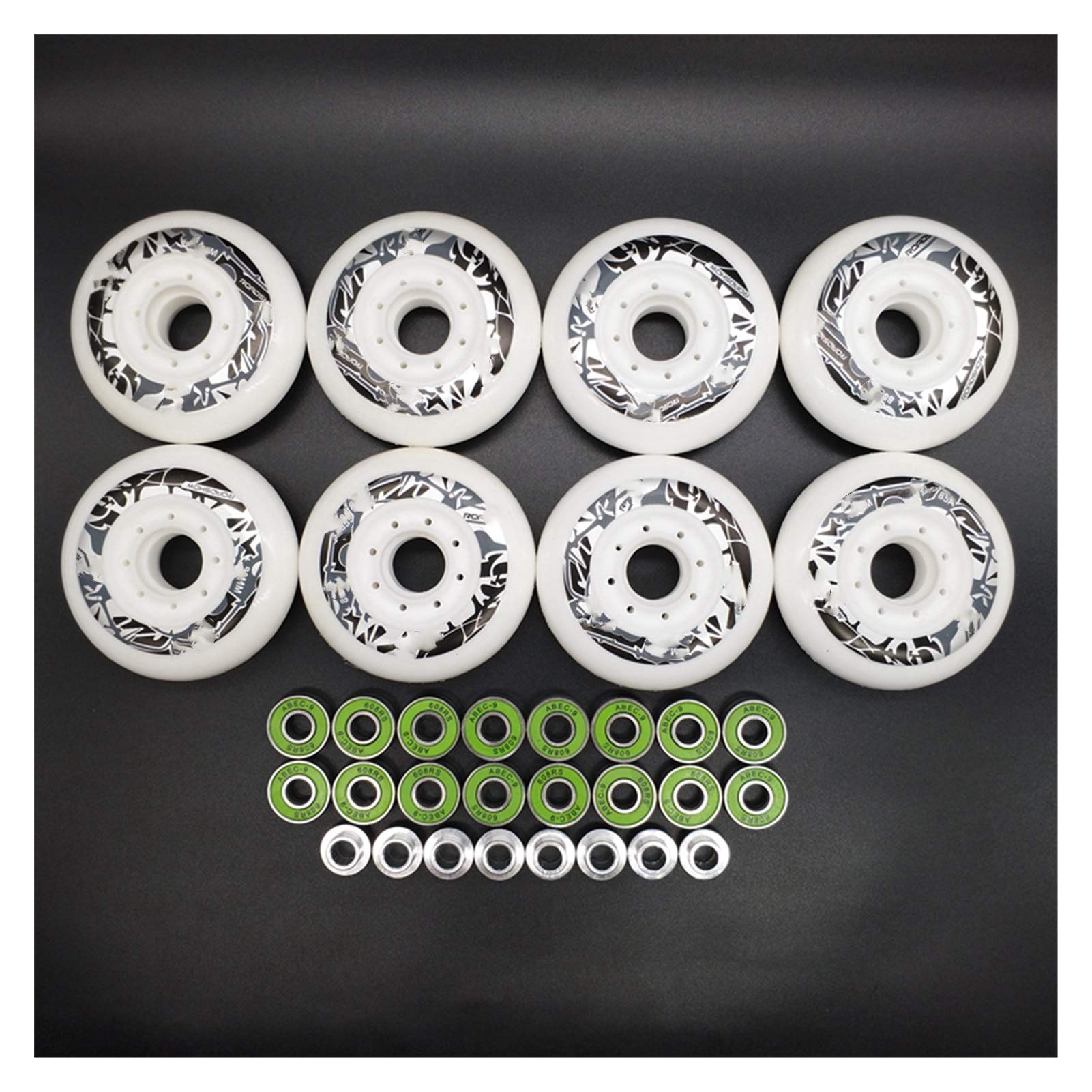 Inline Skate RäDer Set, Stunt Scooter Rollen Roller-Rad-Skate Rollen 80mm 85A Inline-Rad