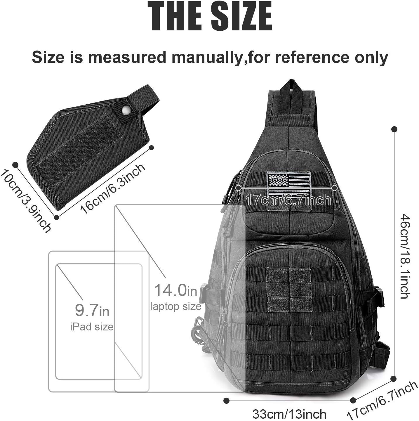 G4Free Outdoor Tactical Bag Backpack, Military Sport Bag Pack Sling Shoulder Backpack and Tactical EDC Sling Backpack, Military Rover Shoulder Sling Bag Pack Molle Assault Range Bag