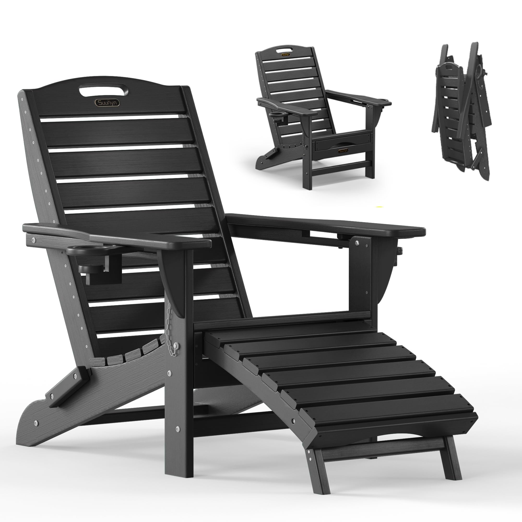 Amazon.com : SUUNYN Folding Adirondack Chair with Retractable