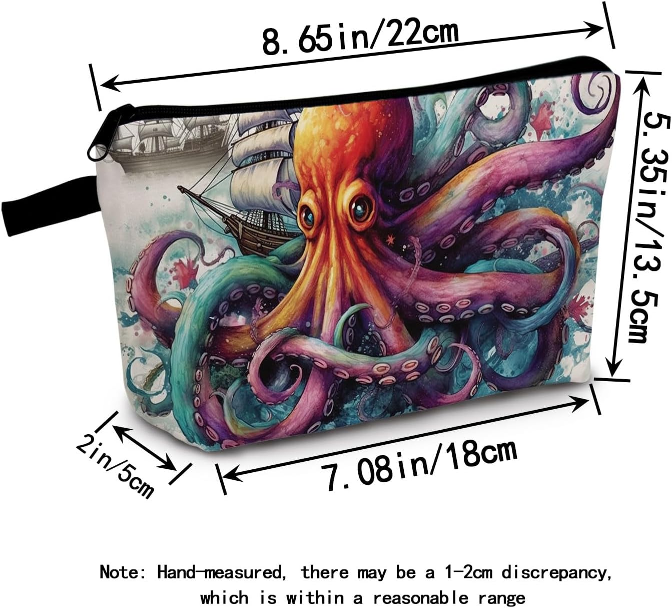 Octopus Makeup Bag for Women Travel Cosmetic Organizer Bag Teacher Appreciation Gifts Small Zipper Toiletry Bag - Image 2