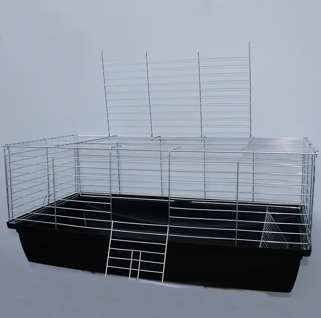 Robuster Meerschweinchenkäfig für 2 Tiere, 100x54x48 cm schwarz