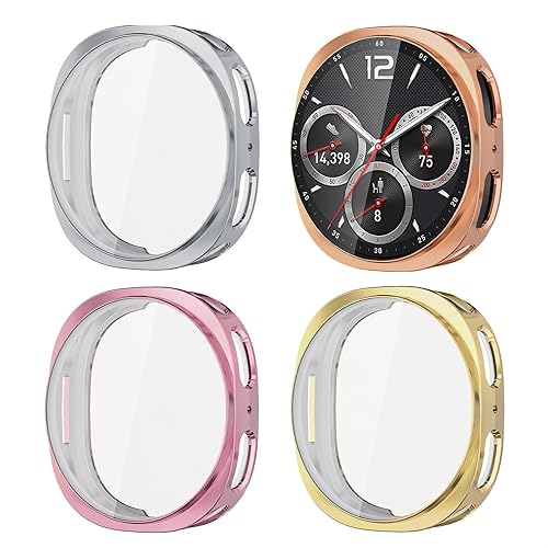 Miniatura 9 de Paquete de 4 fundas protectoras de pantalla compatibles con Samsung Galaxy Watch 6 de 1.732 pulgadas (versión 2023) de silicona (reloj 6 de 1.732