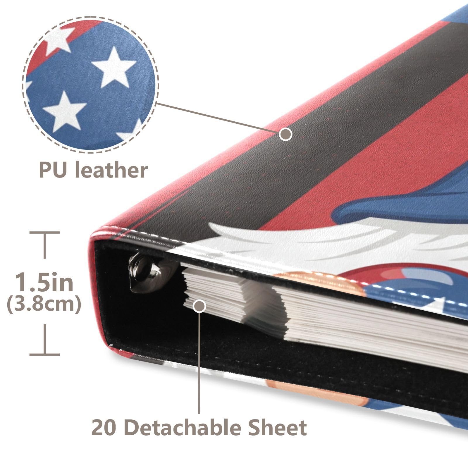 Gnome Us Flag Album fotograficzny ze skóry PU