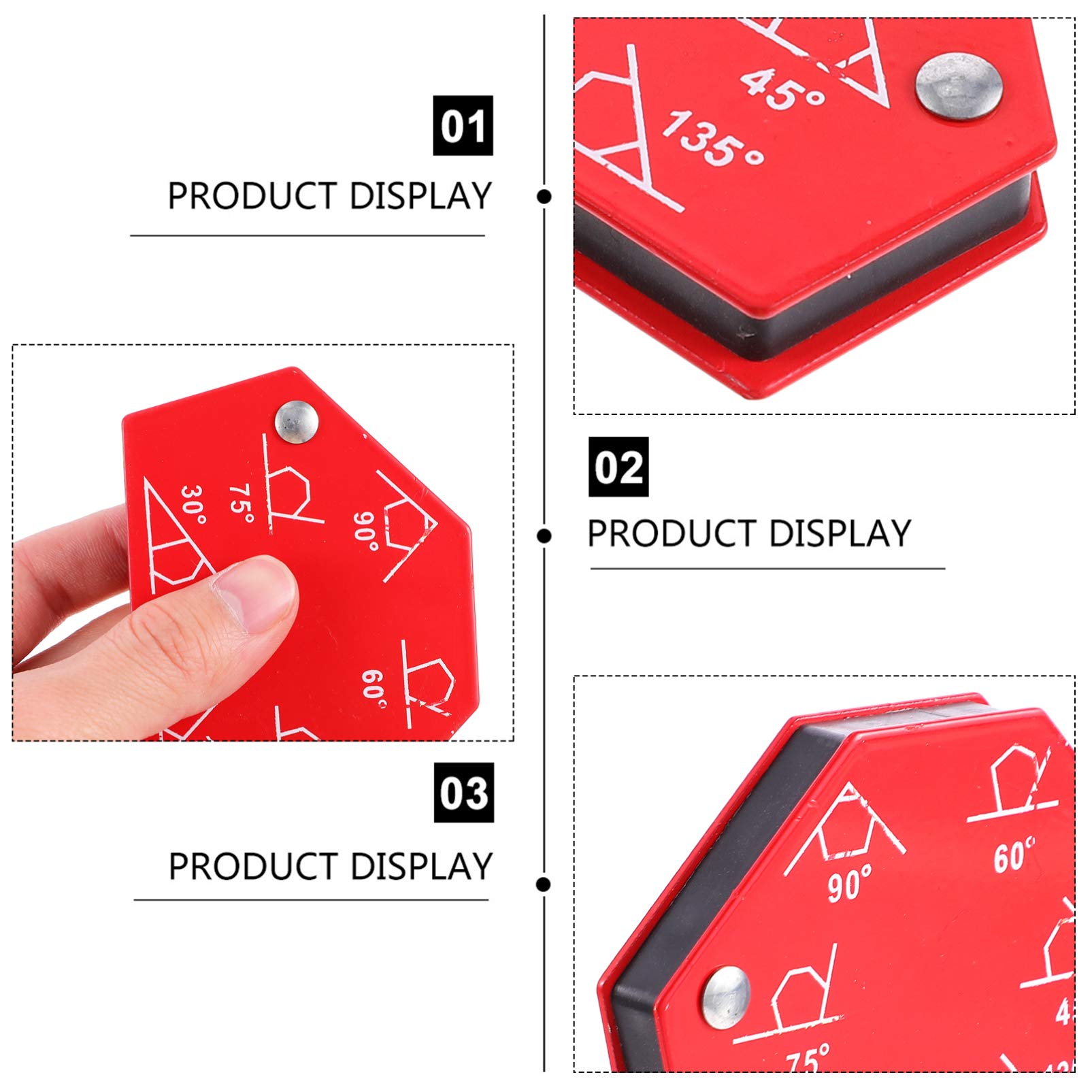 TEHAUX Posizionatori Magnetici Magneti a Freccia Rossi Set 6 Pezzi per Saldatura Angolari Supporto Ausiliario Metallo per Installazione e Applicazioni Appese