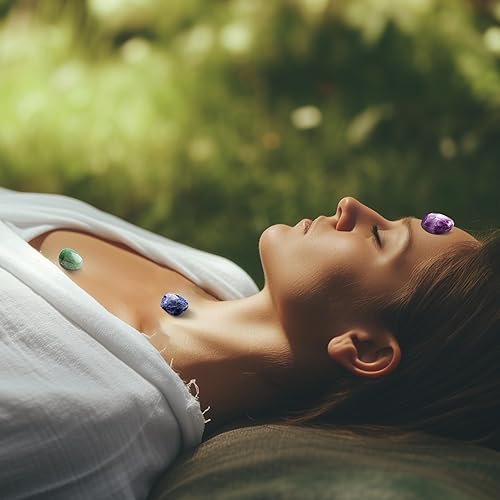 Miniatura 8 de Juego de piedras pulidas para chakras de 0.6 pulgadas, 7 piezas de piedras pulidas naturales y cristales a granel para curación, reiki, meditación,