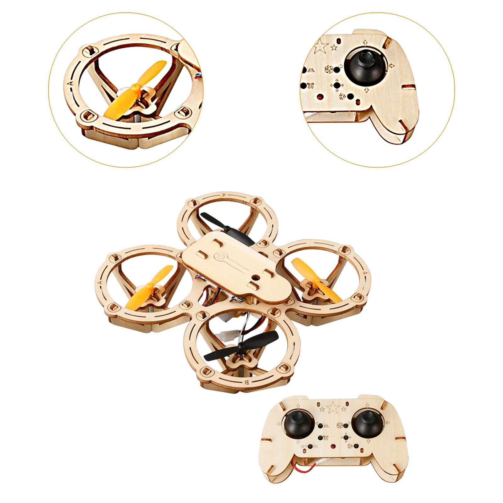 Kit Scientifique de Quadricoptère en Bois à Monter Soi-même - Assemblage Simple et Polyvalent pour Les Enfants de 8 Ans et Plus